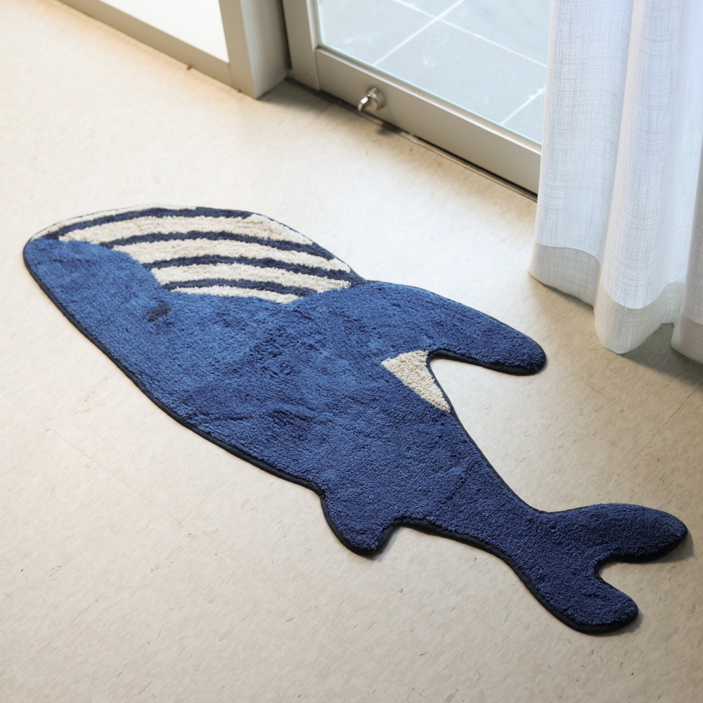시원한 블루 고래 롱 면 주방 욕실 발매트