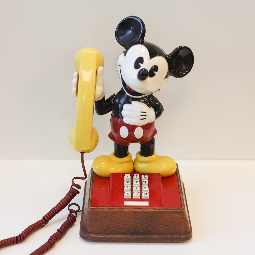 ﻿리얼 빈티지 1970년대 프레스 버튼 미키마우스 전화기